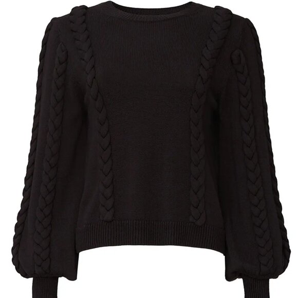 Joie Sweater - Women’s Medium Black - Knit Crewneck Long Sleeved - Picture 3 of 12